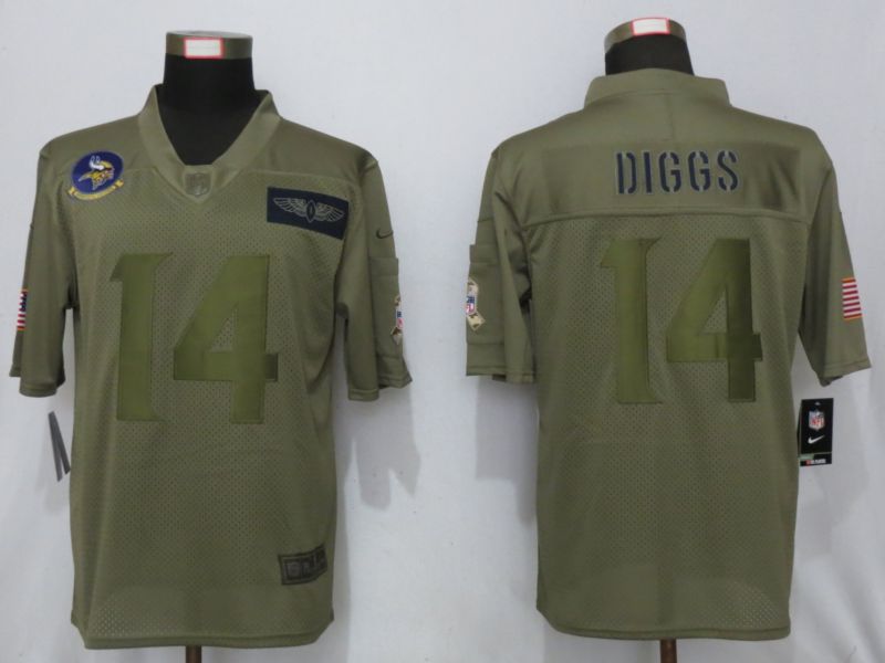 Men Minnesota Vikings #14 Dlggs Nike Camo 2019 Salute to Service Limited NFL Jerseys
